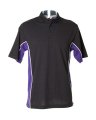 Heren Poloshirt Track Kustom Kit KK475 zwart-paars-wit