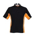 Heren Poloshirt Track Kustom Kit KK475 zwart-oranje-wit