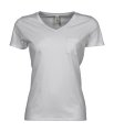 Dames T-shirt V Hals Tee Jays Met borstzakje 5003