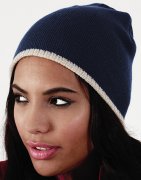 Dames Muts beechfield Two-Tone Beanie Knitted Hat B44c