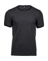 Ringer Tee  Black Melange/Black