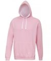 Heren Hoodie AWDis varsity JH003 Baby pink-artic white