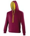 Heren Hoodie AWDis varsity JH003 Burgundy-Gold