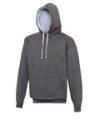 Heren Hoodie AWDis varsity JH003 Charcoal-Heather Grey