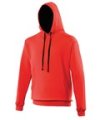 Heren Hoodie AWDis varsity JH003 Fire Red-Jet Black