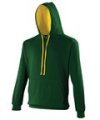 Heren Hoodie AWDis varsity JH003 Forest Green-Gold