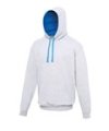 Heren Hoodie AWDis varsity JH003 Heather Grey-Sapphire Blue