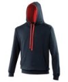 Heren Hoodie AWDis varsity JH003 New French Navy-Fire Red