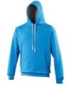 Heren Hoodie AWDis varsity JH003 Sapphire Blue-Heather Grey