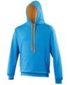 Heren Hoodie AWDis varsity JH003 Sapphire Blue-Orange Crush