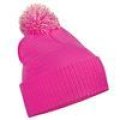 Beechfield Junior snowstar beanie Fuchsia / Off White