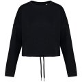 Dames Sweater Native Spirit Ecologische cropped Black