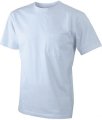 T-shirt James & Nicholson Men's Round-T Pocket JN920 Wit