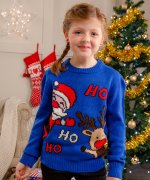 Kinder Kersttrui Kerstman en rendier CJ150