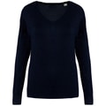 Ecologische damestrui met V-hals van lyocell Navy Blue