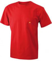 T-shirt James & Nicholson Men's Round-T Pocket JN920 Rood