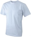 T-shirt James & Nicholson Men's Round-T Pocket JN920 Wit
