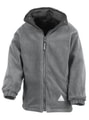 Jassen Junior Reversible Stormproof Jacket Result R160JY fleece black grey