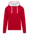 Heren Hoodie Contrast SG SGO24M Rood-Snowwhite