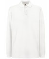Heren Polo lange mouw Fruit of the Loom 63-310-0 Wit