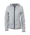 Dames Fleece Hoodie James & Nicholson JN588 light melange-carbon