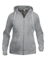 Dames Hoodie Basic Full Zip Clique 021035 grijsmelange