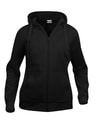 Dames Hoodie Basic Full Zip Clique 021035 zwart