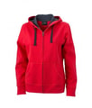 Dames Hoodie James & Nicholson JN594 rood-carbon