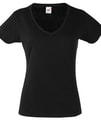 Dames T-shirts V hals Fruit of the loom 61-398-0 zwart