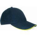 Caps, Canvas Cap 6 panel cap navy-geel