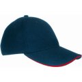 Caps, Canvas Cap 6 panel cap navy-rood