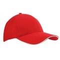 Caps, Canvas Cap 6 panel cap rood wit