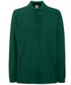 Heren Polo lange mouw Fruit of the Loom 63-310-0 Forrest green