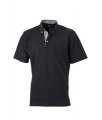 Heren Polo Plain James & Nicholson JN964 zwart-wit