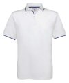 Polo B&C Safran sport wit royal blue