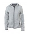 Dames Fleece Hoodie James & Nicholson JN588 light melange-carbon