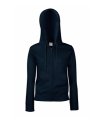 Dames Hooded Sweater full Zip Fruit of the loom deep navy