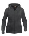 Dames Hoodie Basic Full Zip Clique 021035 antraciet melange