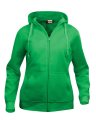 Dames Hoodie Basic Full Zip Clique 021035 grasgroen