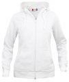 Dames Hoodie Basic Full Zip Clique 021035 wit