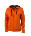 Dames Hoodie James & Nicholson JN594 dark orange-carbon