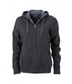 Dames Hoodie James & Nicholson JN594 zwart-carbon