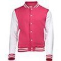 Sweatjacket Baseball AWDis JH043 hot pink-white