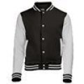 Sweatjacket Baseball AWDis JH043 jet black-heather grey