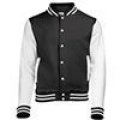 Sweatjacket Baseball AWDis JH043 jet black-white