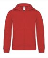 Kinder Hooded Full Zip B&C kids rood