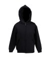 Kinder Hoodie full zip Fruit of the Loom 62-045-0 zwart