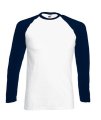 Baseball T-shirts lange mouw Fruit of the Loom 61-028-0 wit-deep navy