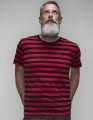 T-shirt Mantis Stripy T M109S zwart-rood