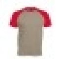 T-shirts Baseball Kariban K330 LIGHTGREY-RED